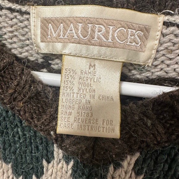 VINTAGE Maurices Green Multicolor Zigzag Knit Sweater Vest - Picture 3 of 8